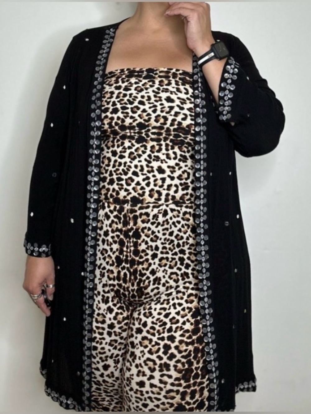 Leopard Print Sleeveless Jumpsuit Plus Size